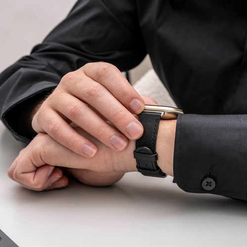 Correa cuero Fitbit Sense (negro)