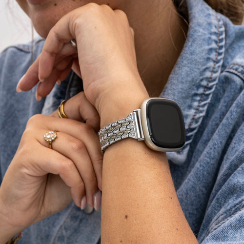 Silver Diamond Fitbit Sense Strap