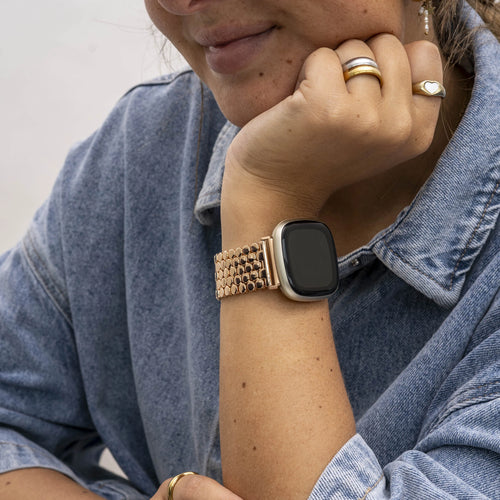 Correa acero Pez Fitbit Sense (oro rosa)