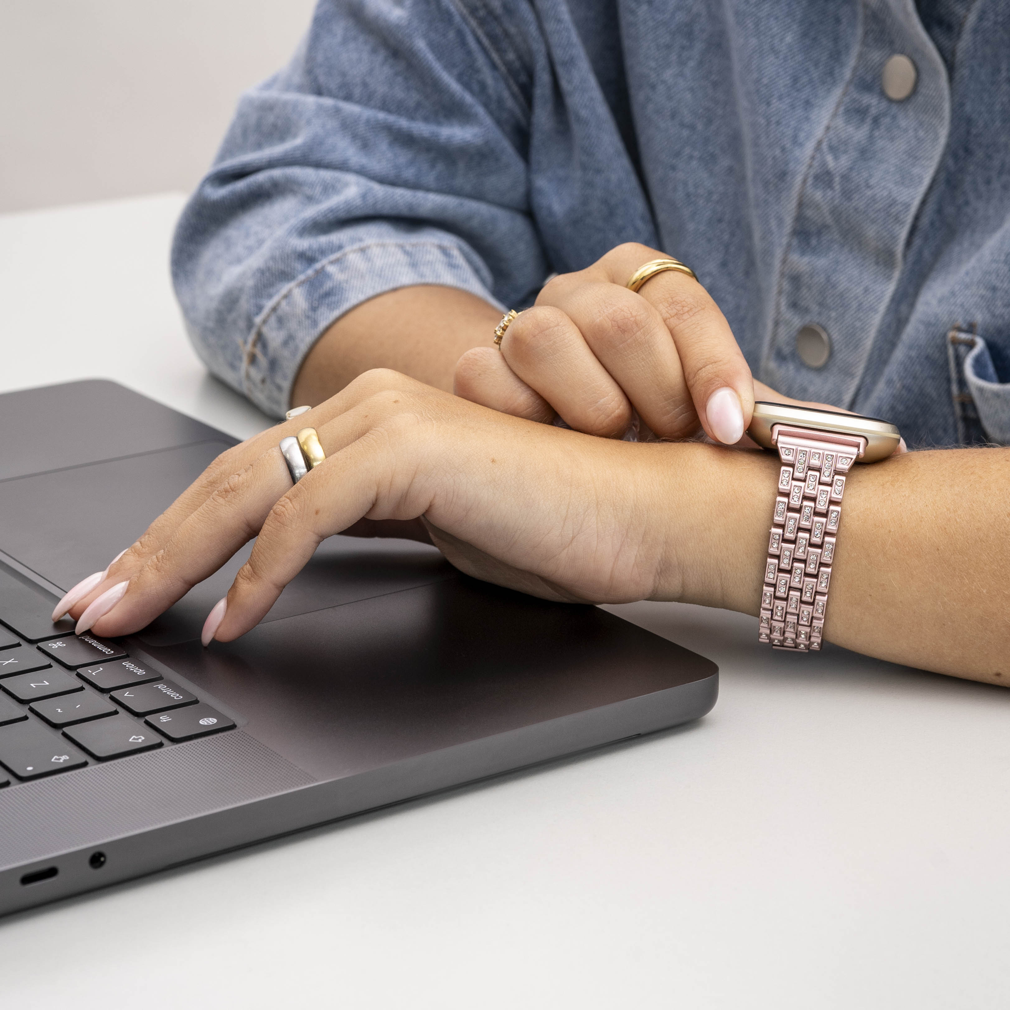 Correa de diamantes Fitbit Versa 3 (rosa)