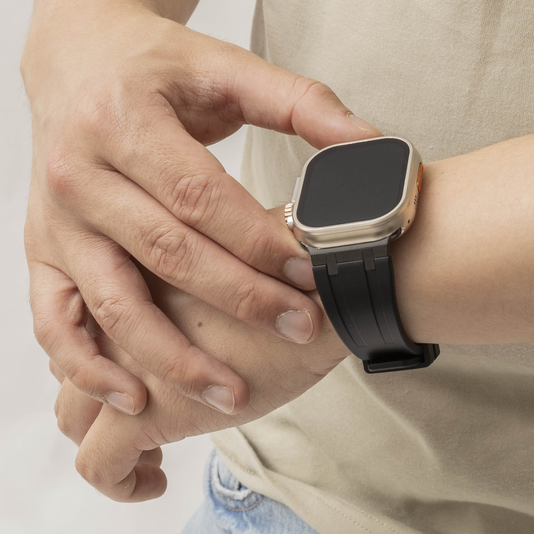 Correa silicona liquida de lujo Apple Watch (negro)