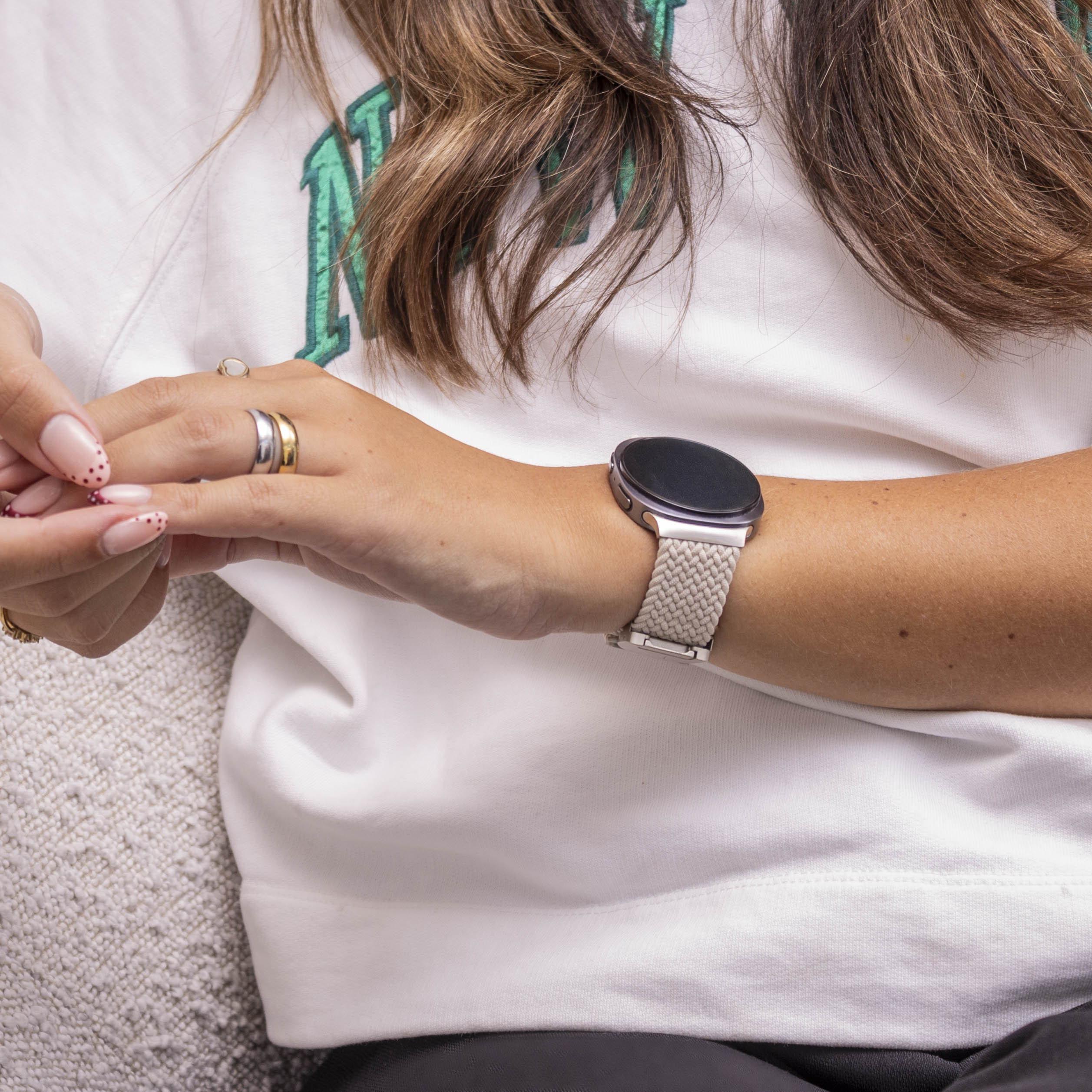 Correa tejida con hebilla Samsung Galaxy Watch 8 - 44mm (blanco estrella)