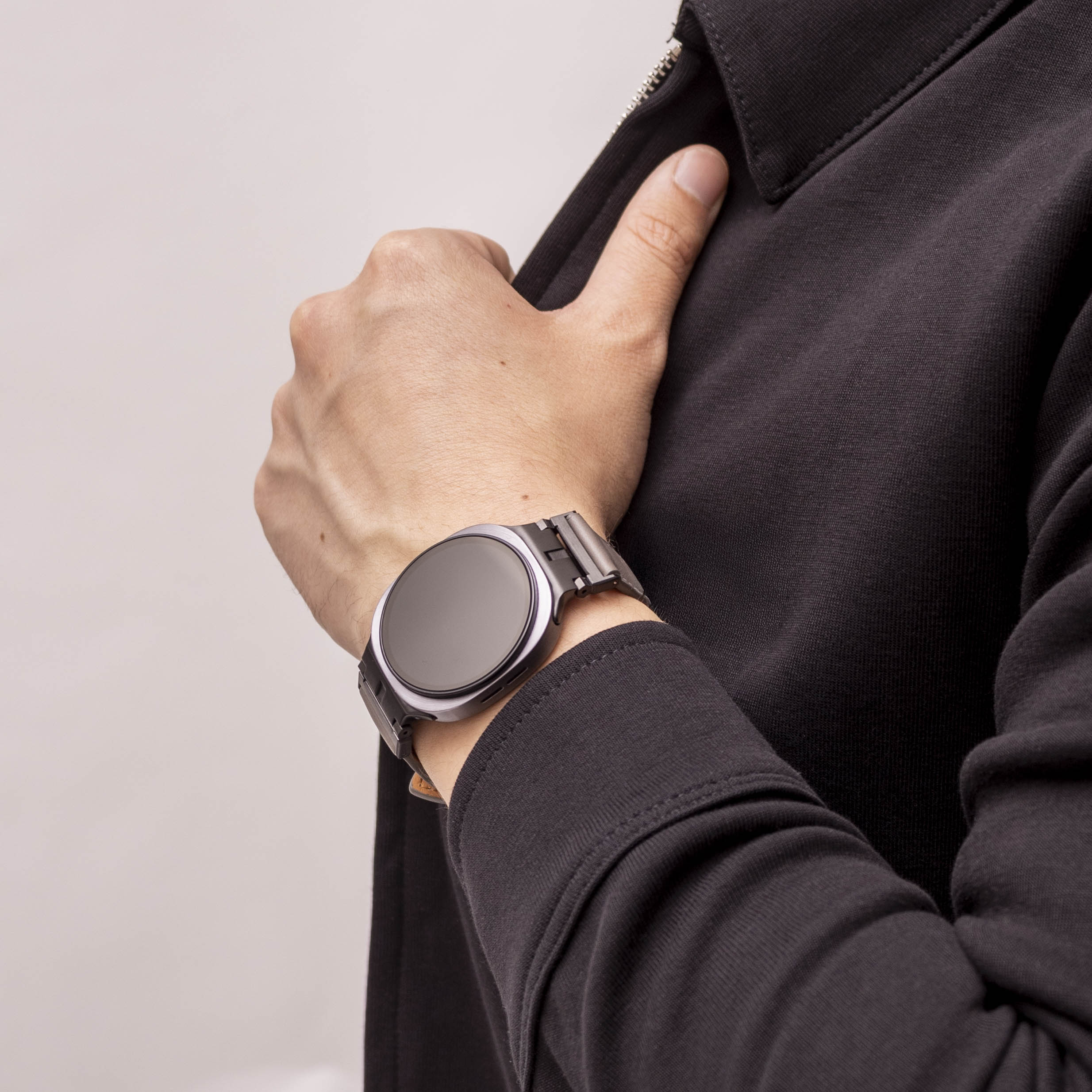 Correa cuero Premium Samsung Galaxy Watch 8 Classic (gris)