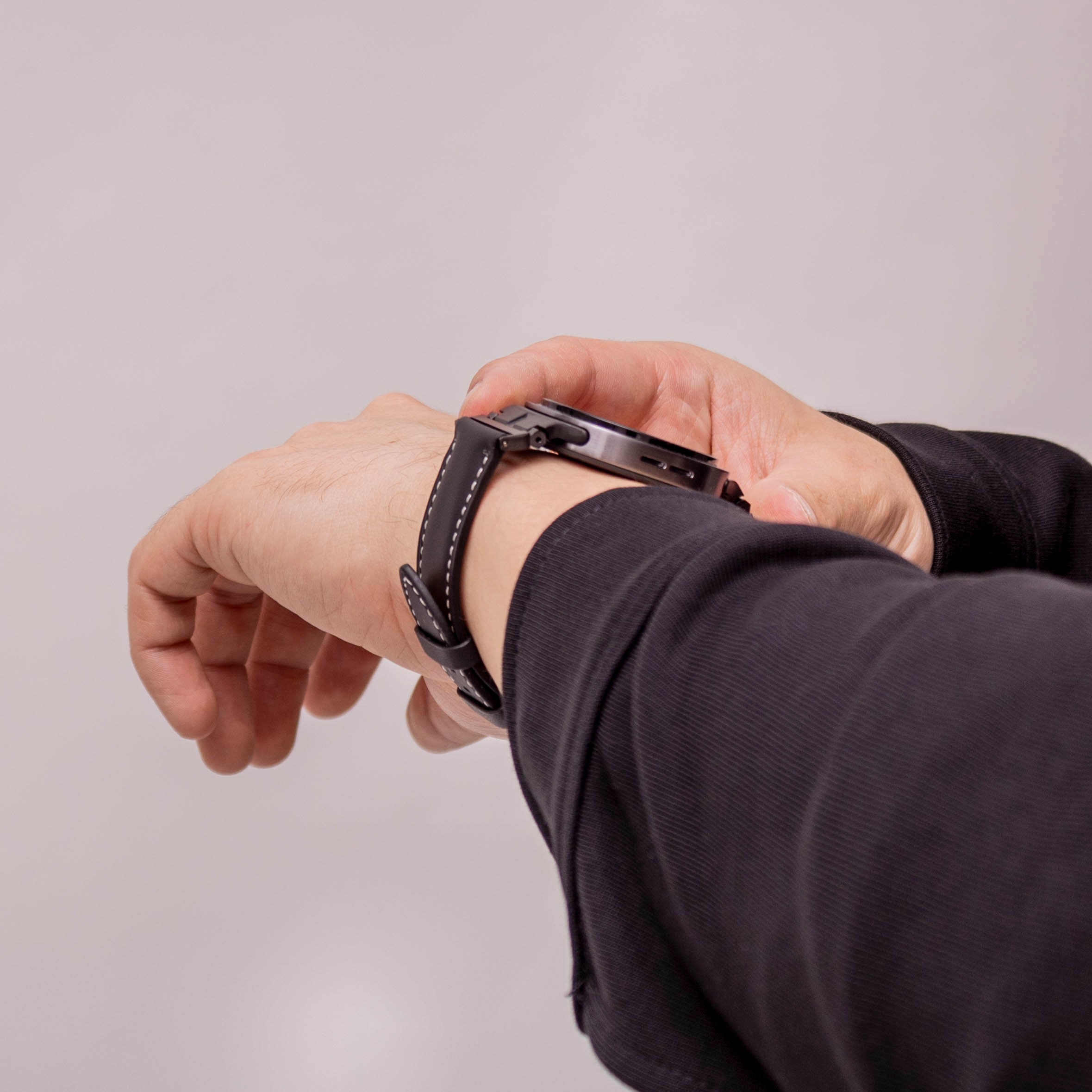 Correa cuero Premium Samsung Galaxy Watch 8 Classic (negro)