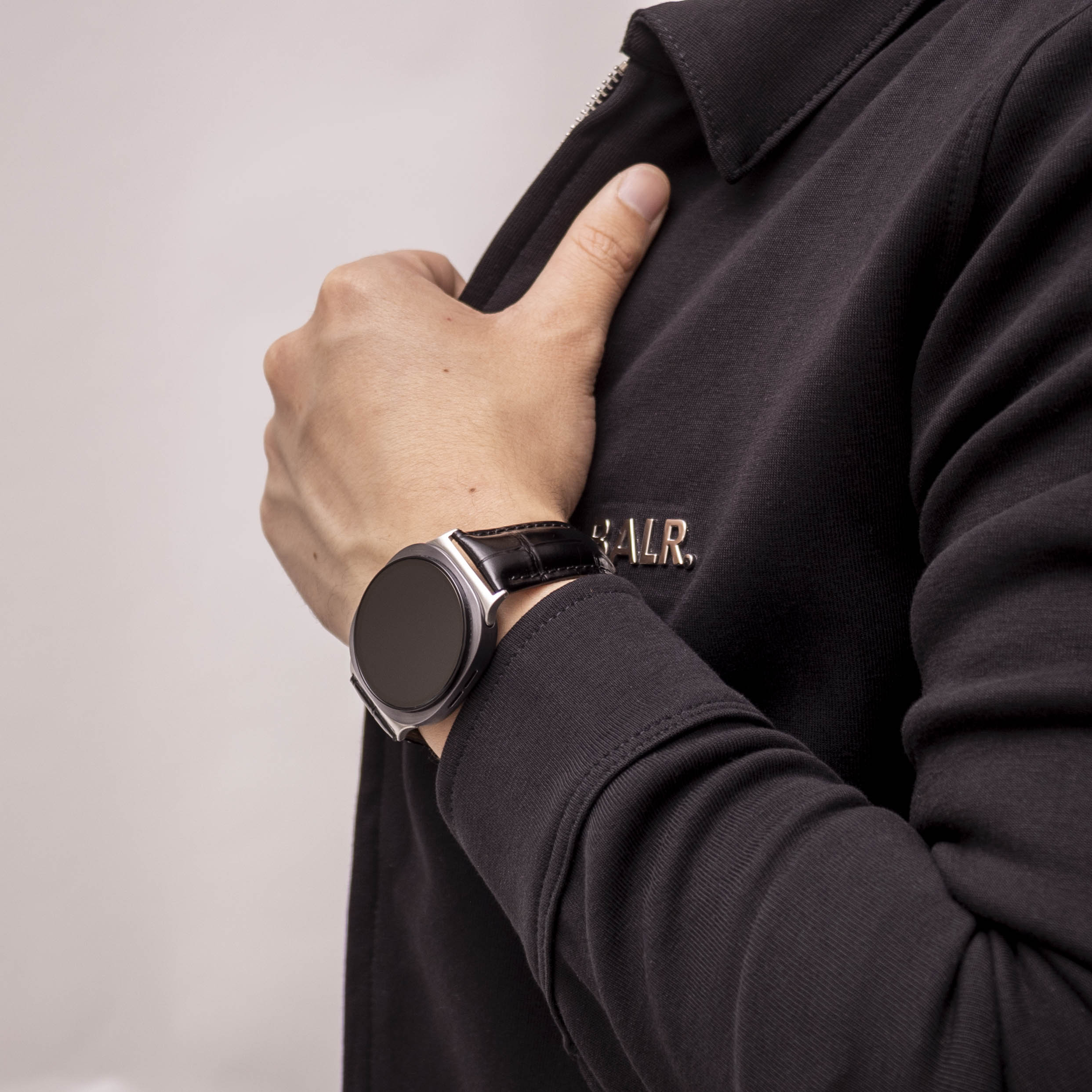 Samsung Galaxy Watch 8 - 40mm Leather Crocodile Strap (Black)