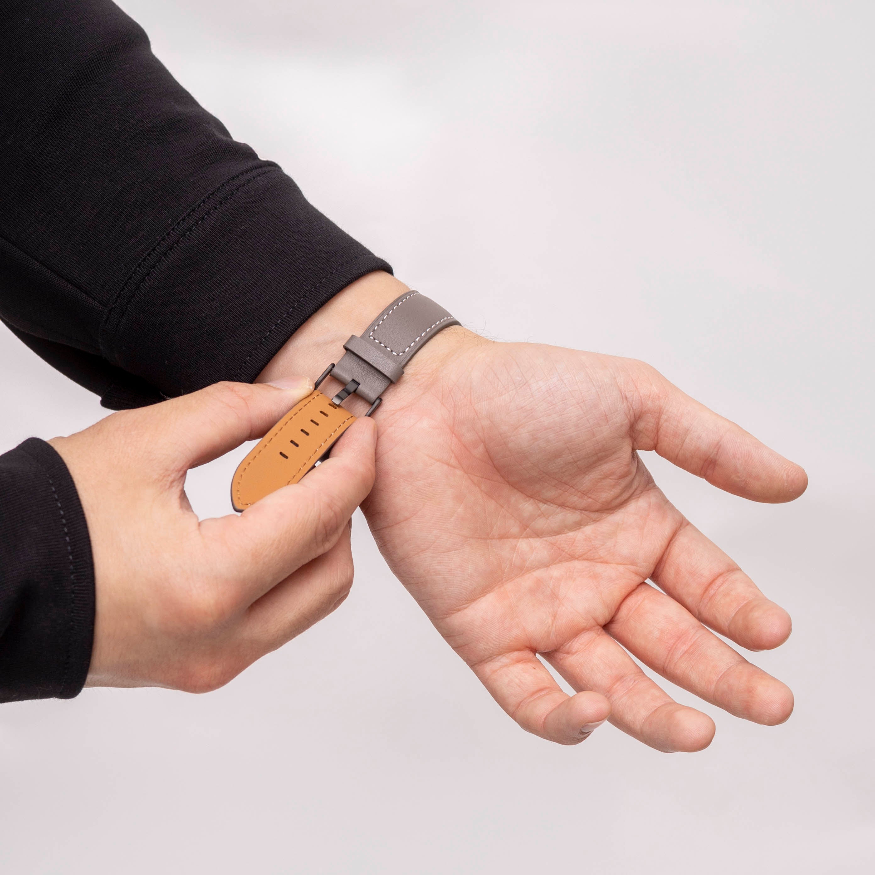 Correa cuero Premium Samsung Galaxy Watch 8 Classic (gris)