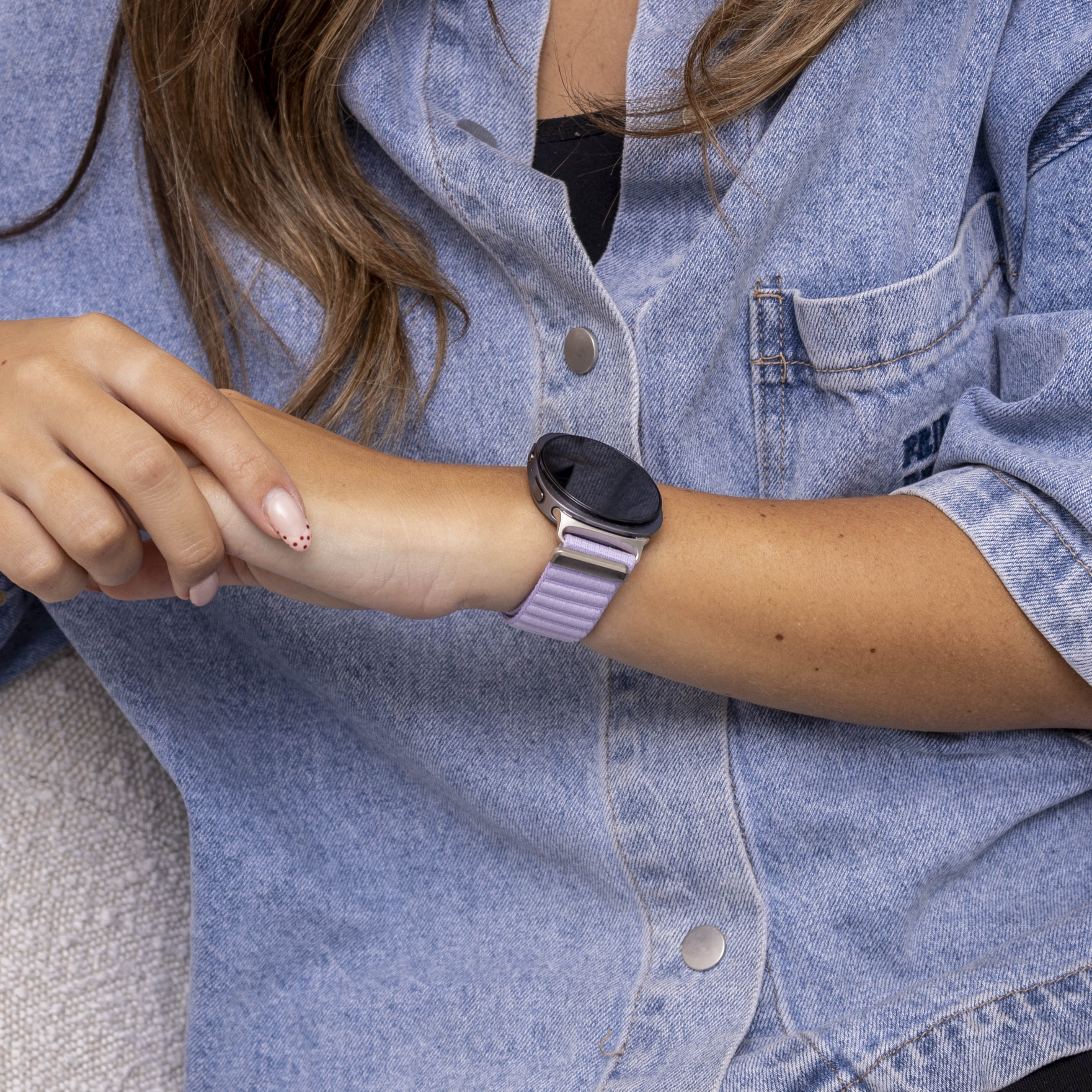 Correa nylon Wave Samsung Galaxy Watch 8 - 44mm (morado claro)