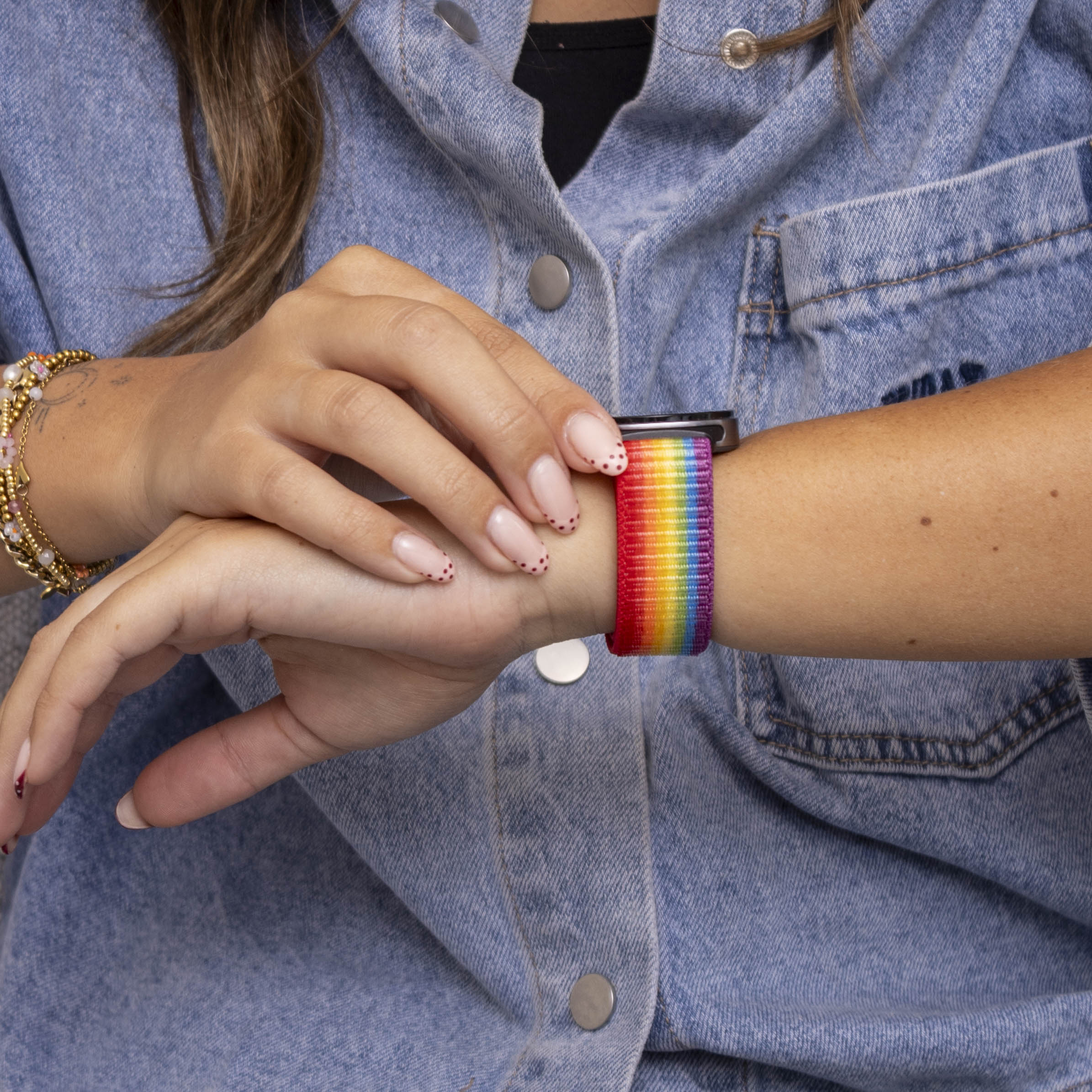 Correa nylon Samsung Galaxy Watch 8 - 44mm (arcoiris)