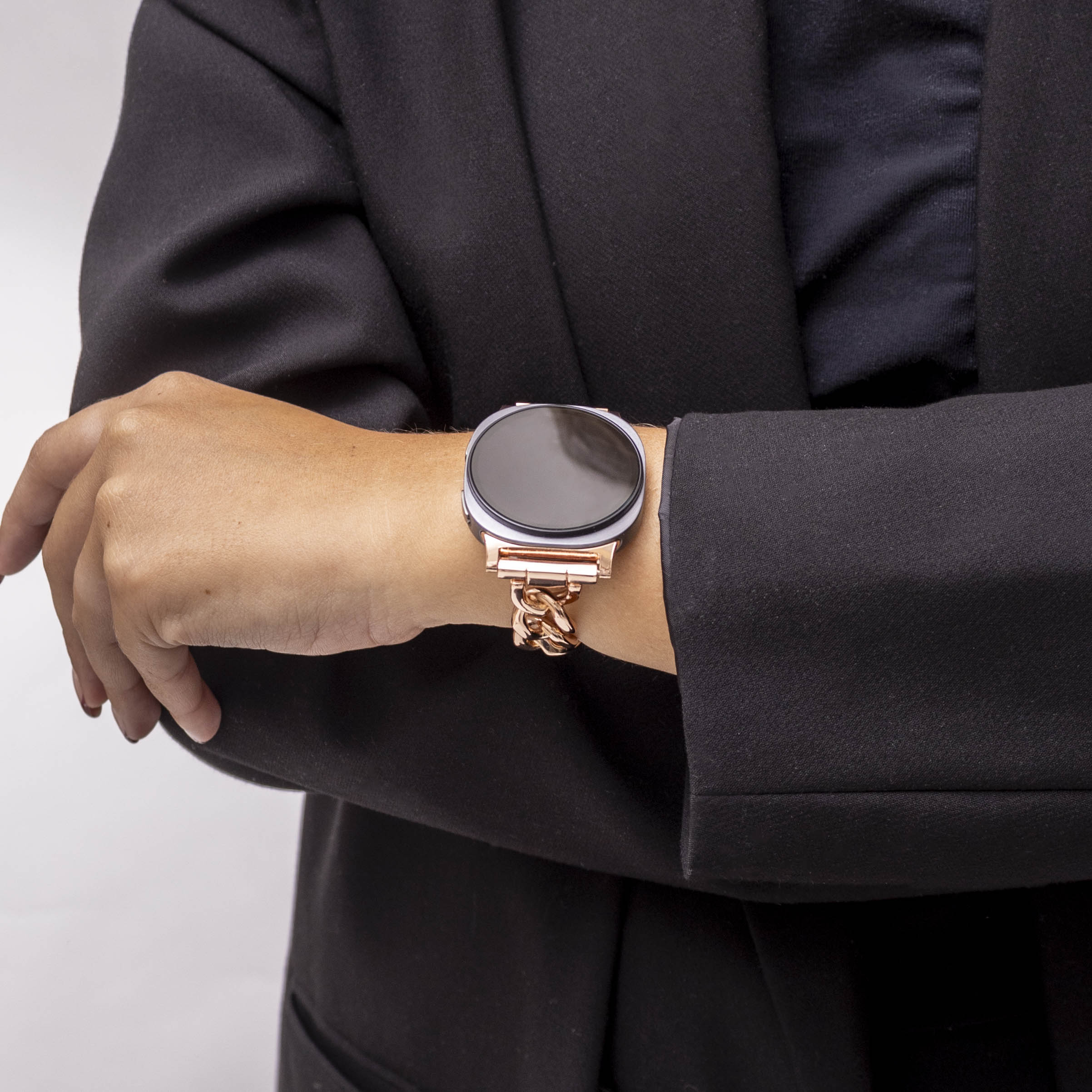 Correa acero cadena Samsung Galaxy Watch 8 Classic (rosa-dorado)