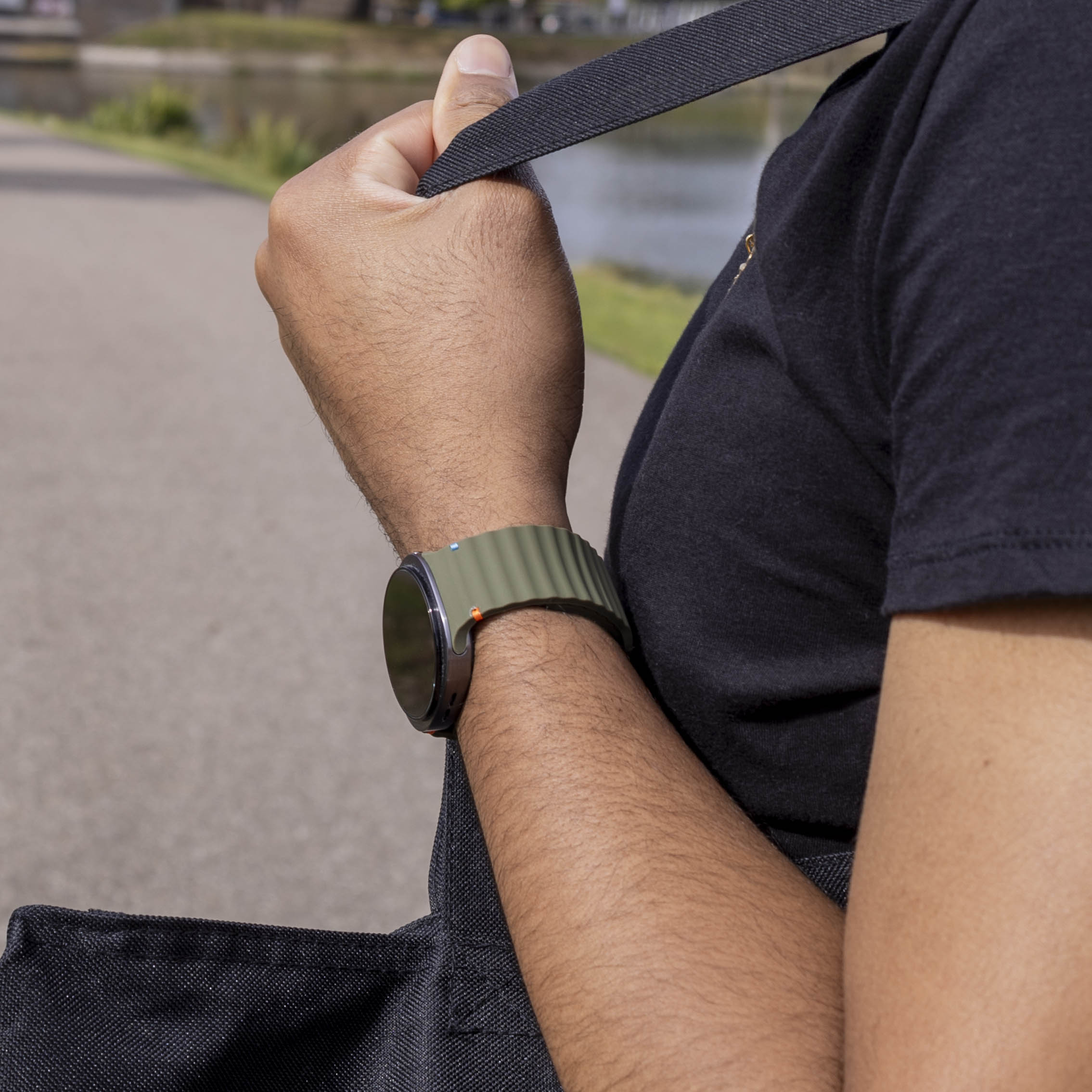 Correa silicona Wave Samsung Galaxy Watch 8 - 44mm (verde militar)