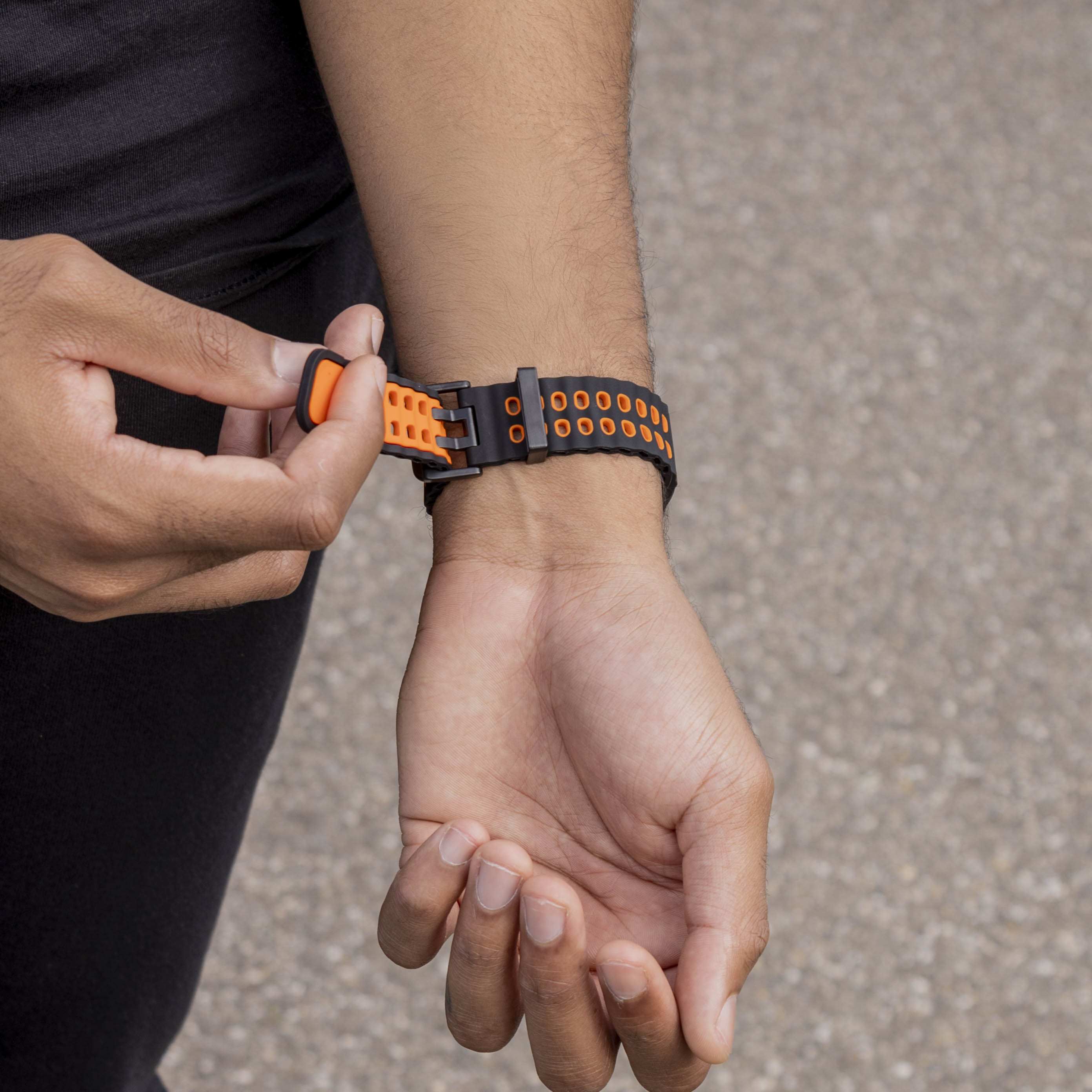 Samsung Galaxy Watch 8 Classic Ocean Strap (Black/Orange)