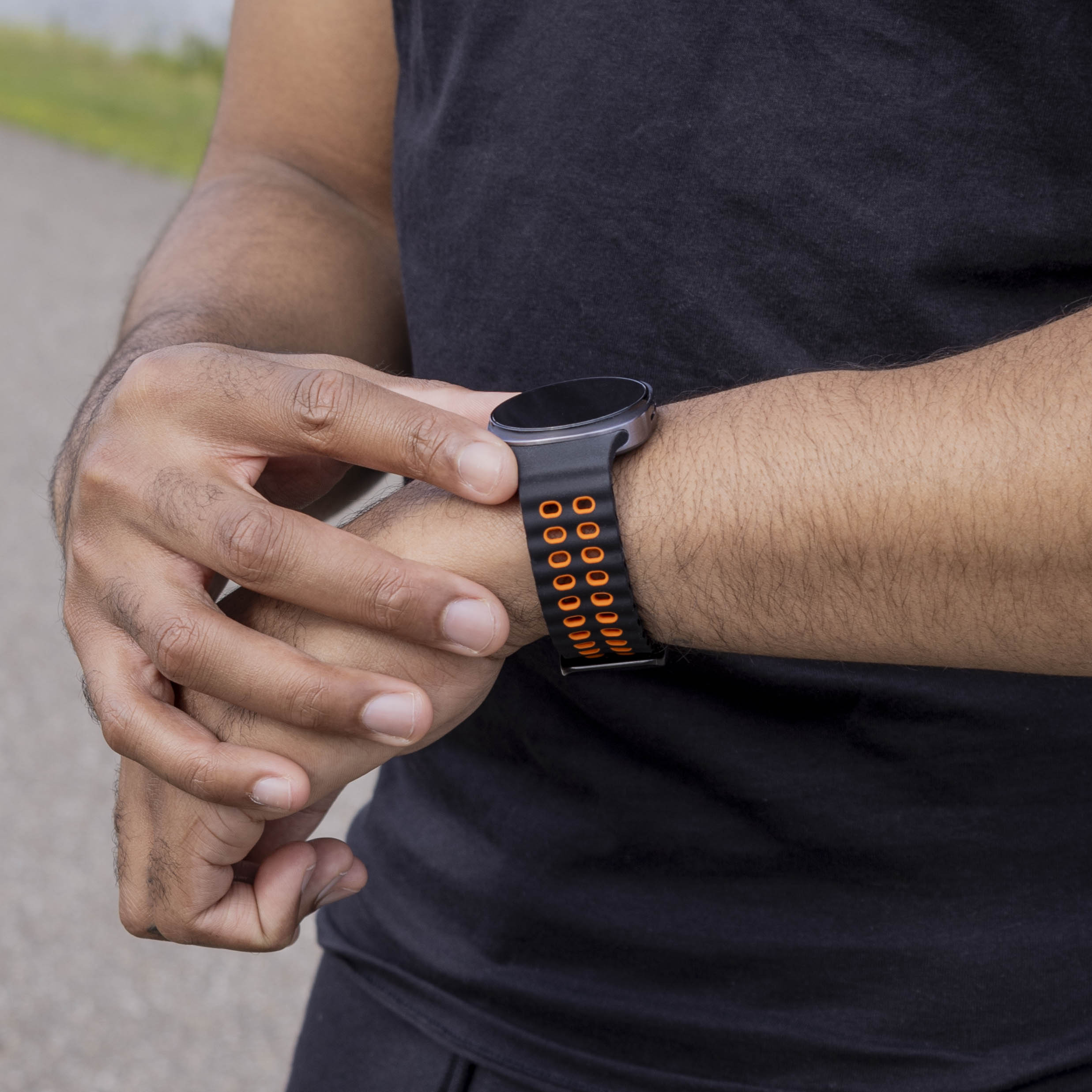 Samsung Galaxy Watch 8 Classic Ocean Strap (Black/Orange)