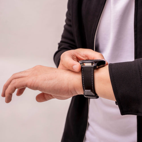 Correa cuero 'One Push' Huawei Watch GT Runner 2 (negro)