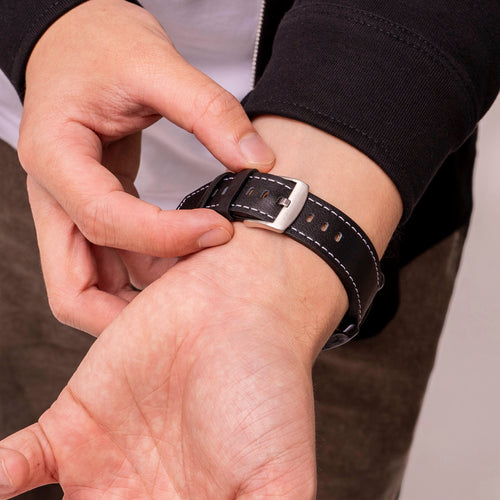 OnePlus Watch 'One Push' Leather Strap (Black)