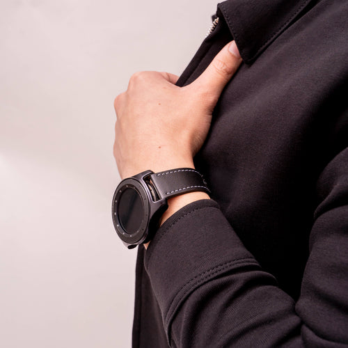 Correa cuero 'One Push' Huawei Watch GT Runner 2 (negro)