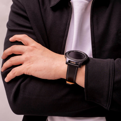 OnePlus Watch 'One Push' Leather Strap (Black)