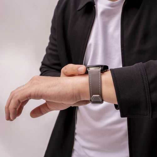 ICE Smart TKS Rectangular 1.41 Leather Strap 'One Push' (Grey)