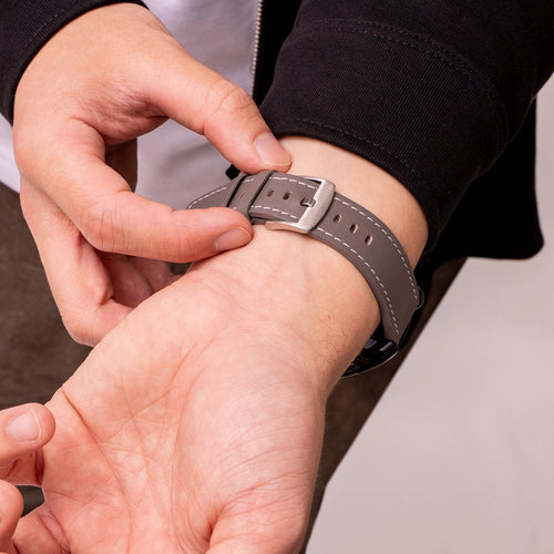 Correa cuero 'One Push' Huawei Watch GT Runner 2 (gris)