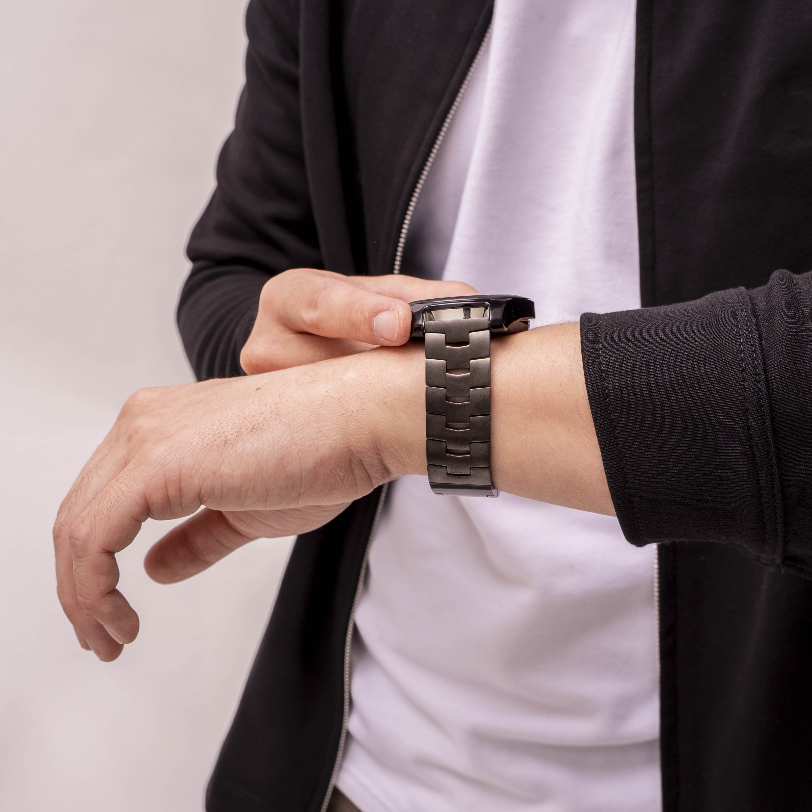 Correa titanio granulado Huawei Watch GT 4 - 46mm - cierre plano (grafito)