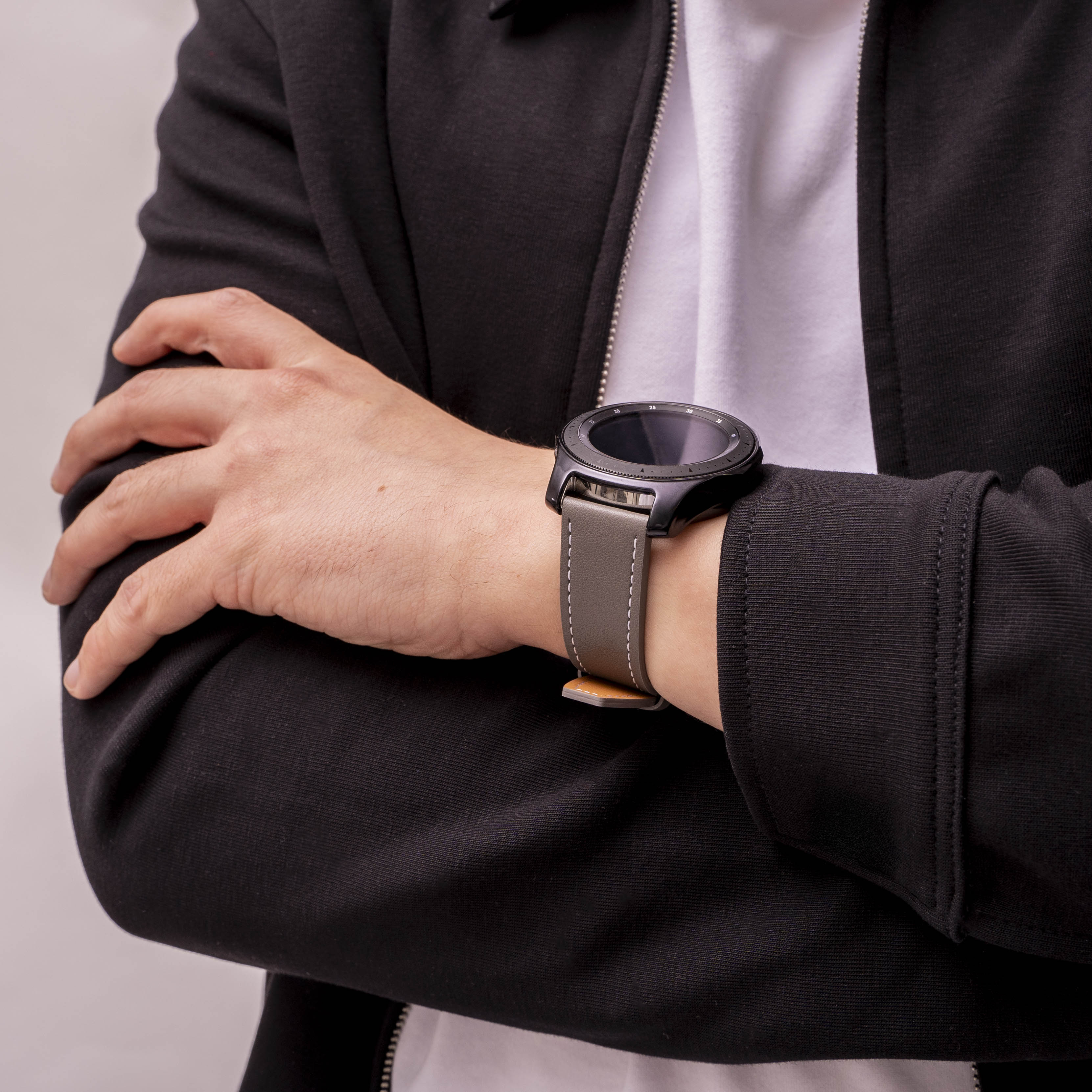 Huawei Watch Ultimate 'One Push' Leather Strap (Grey)