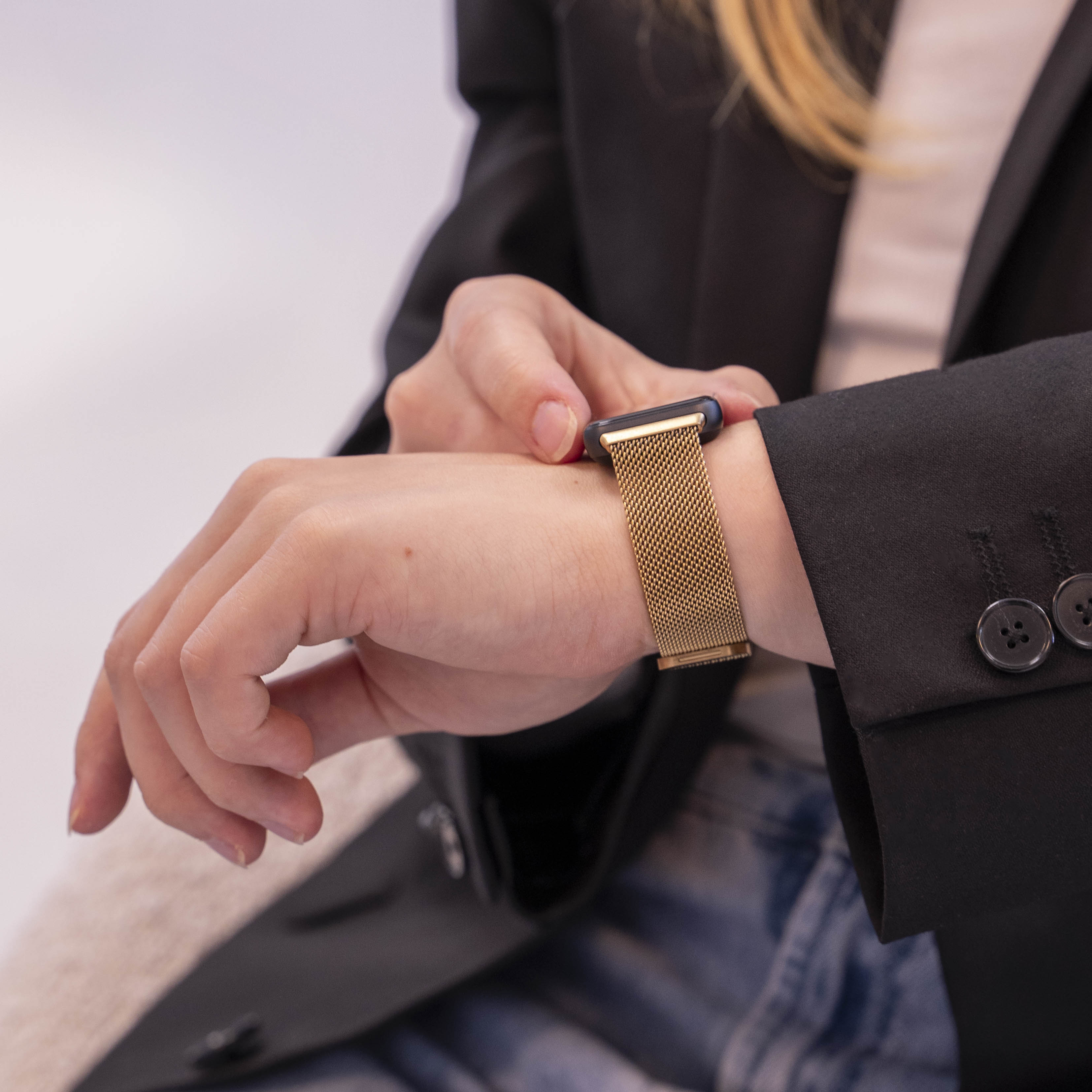 Correa milanesa Samsung Galaxy Fit 3 (dorado)