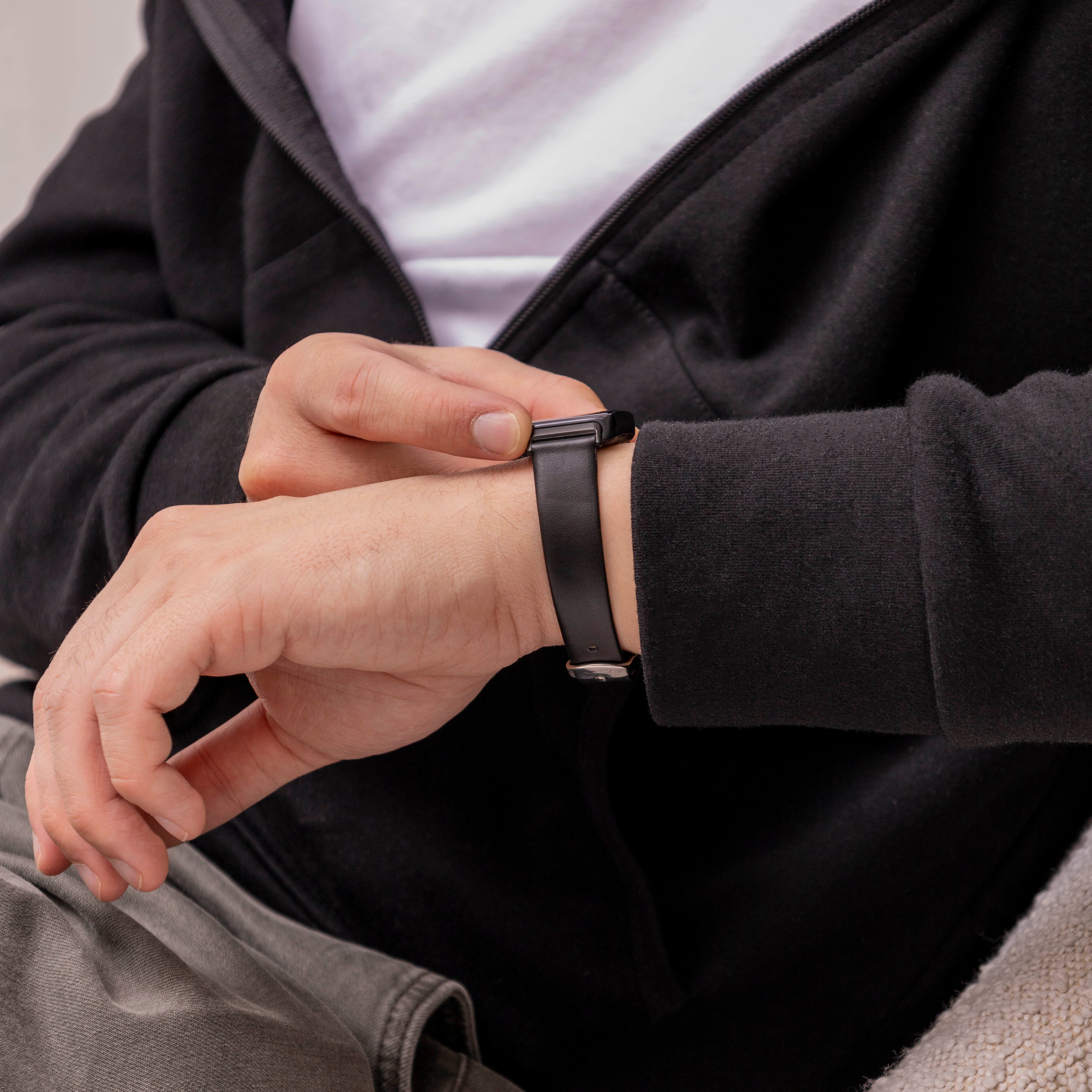 Correa cuero Huawei Band 8 (negro)