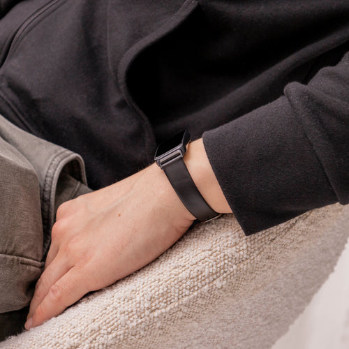 Correa cuero Huawei Band 8 (negro)