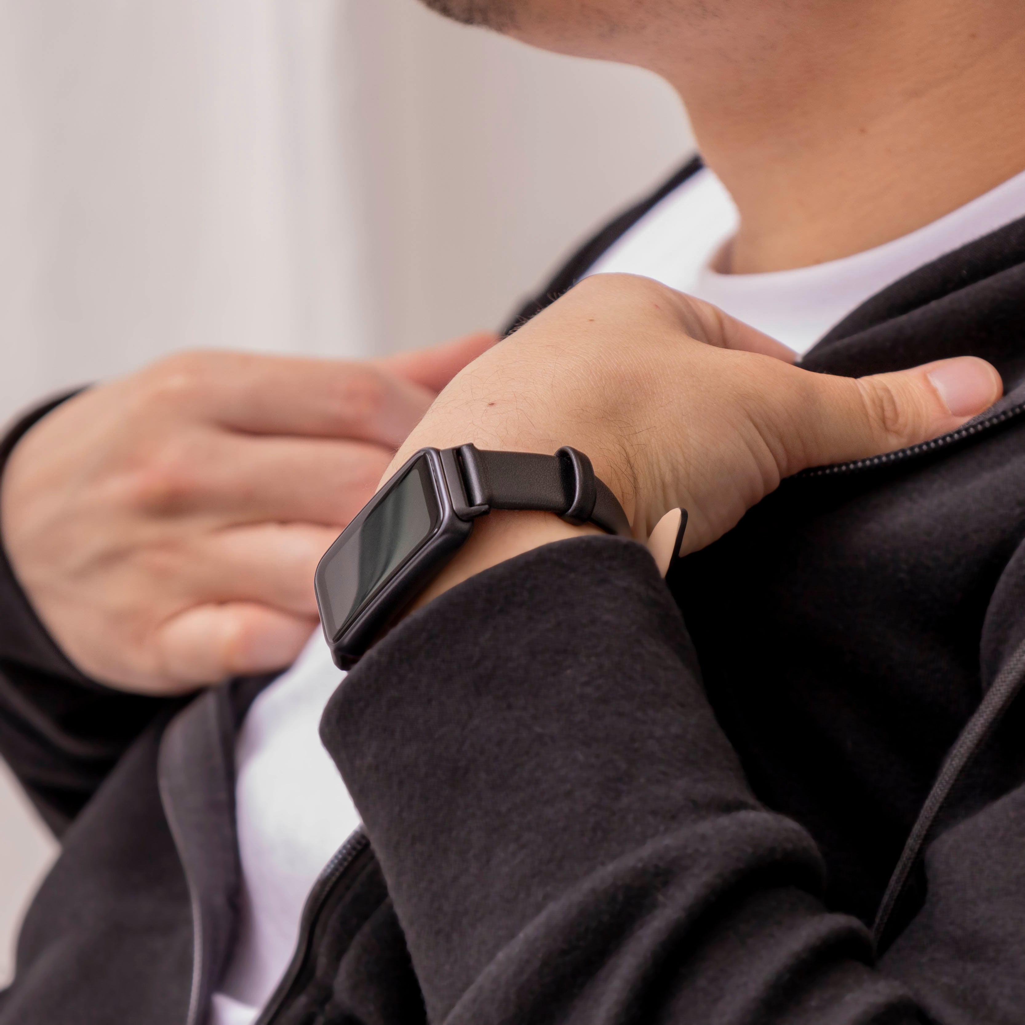 Correa cuero Huawei Band 8 (negro)