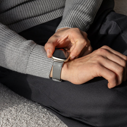 Correa cuero Fitbit Sense (gris)