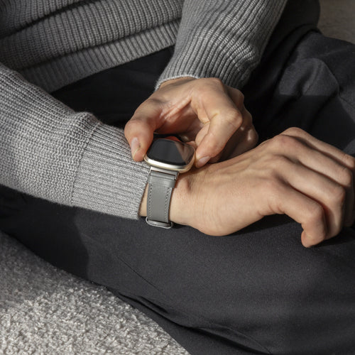 Correa cuero Fitbit Sense (gris)