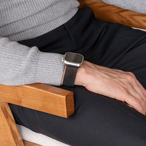 Correa Milanesa moderna Apple Watch (negro)