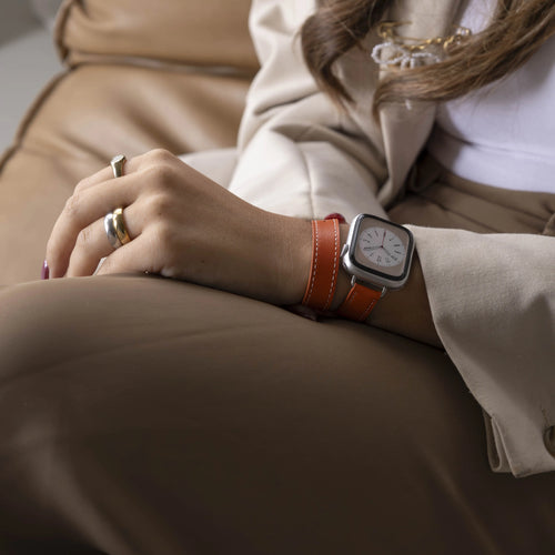 Correa cuero Double Tour Apple Watch (orange)