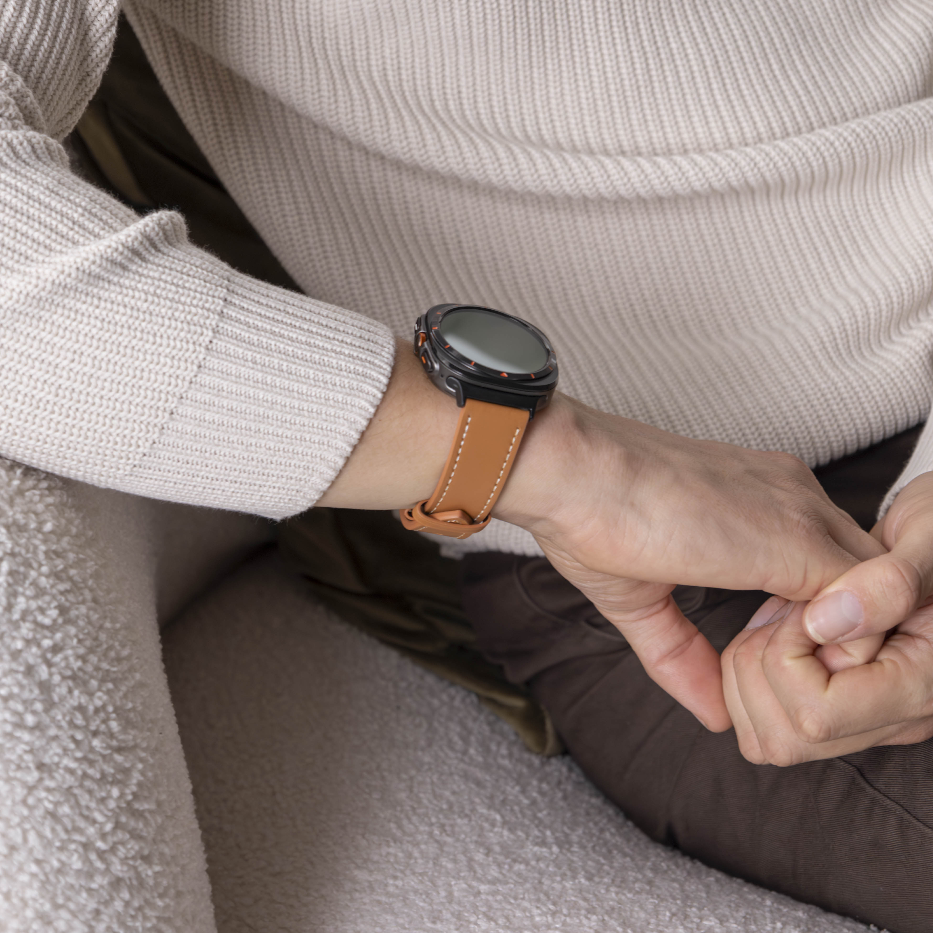 Correa cuero con hebilla Samsung Galaxy Watch Ultra (marrón)