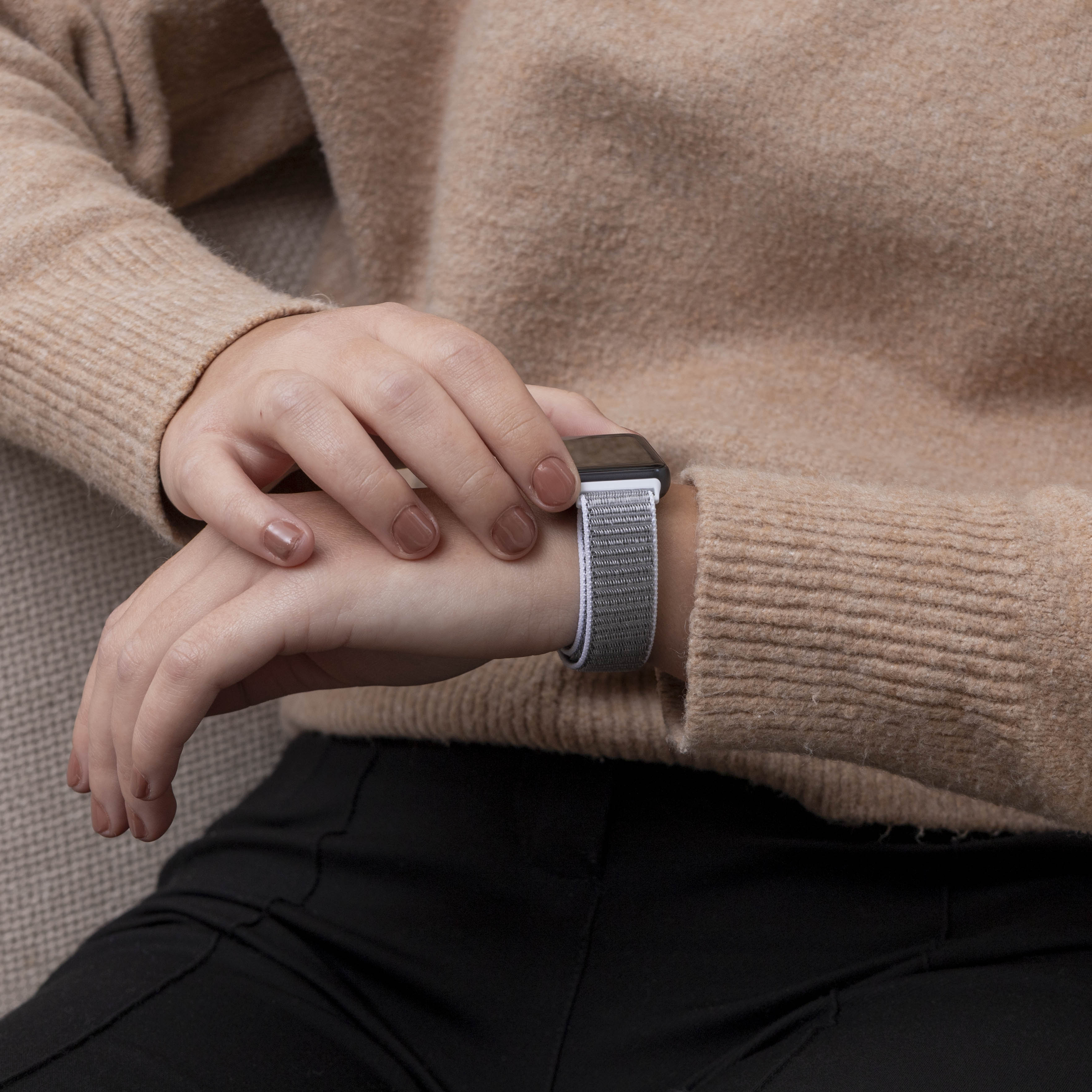 Correa nylon Samsung Galaxy Fit 3 (blanco-gris)