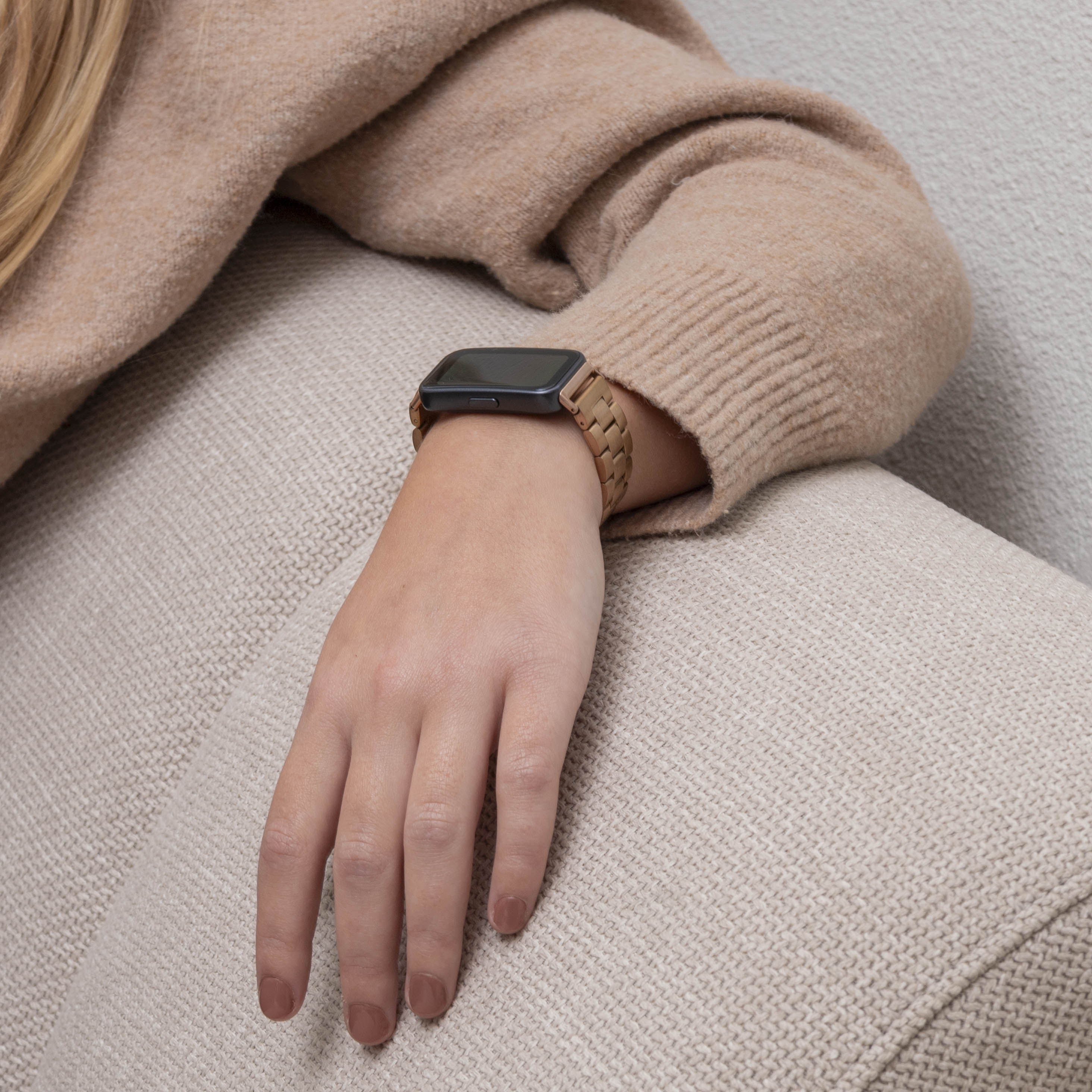 Correa acero Huawei Band 9 (oro rosa)