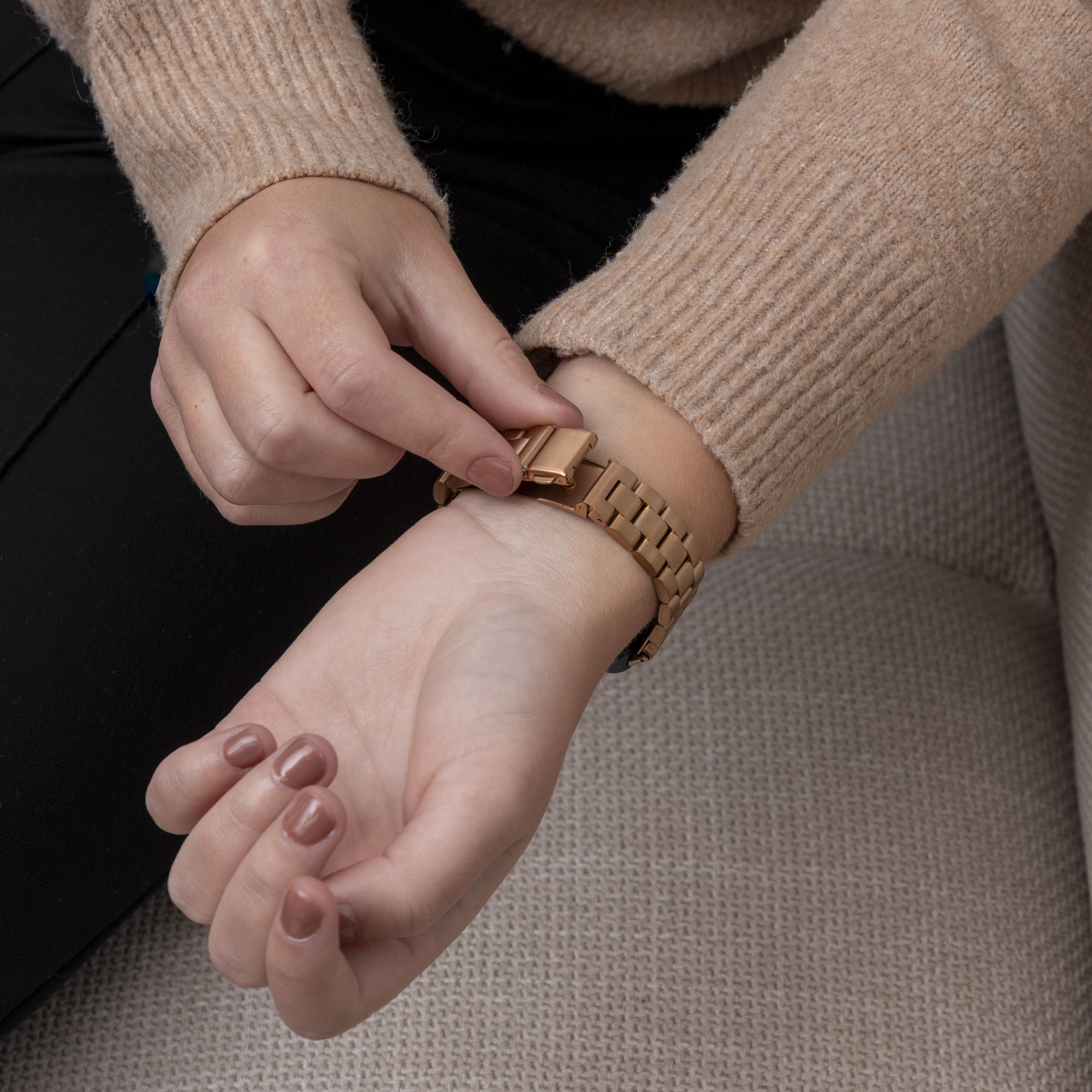 Correa acero Huawei Band 9 (oro rosa)