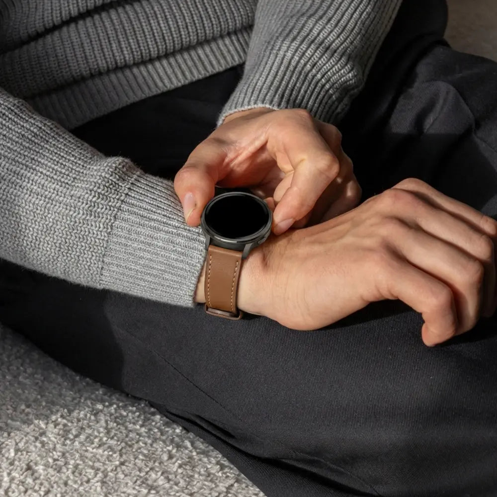 Bandz Correa cuero 'Wave' Garmin Forerunner 265 (marrón)