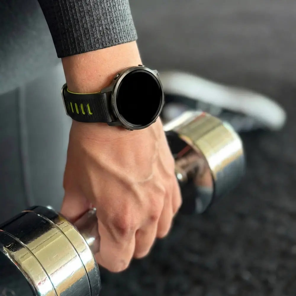 Bandz Correa deportiva con hebilla Garmin Forerunner 265s (negro/amarillo)