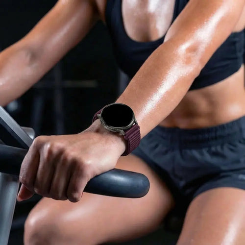 Bandz Garmin Venu 4 - 41mm nylon band 'Wave' (donkerpaars)