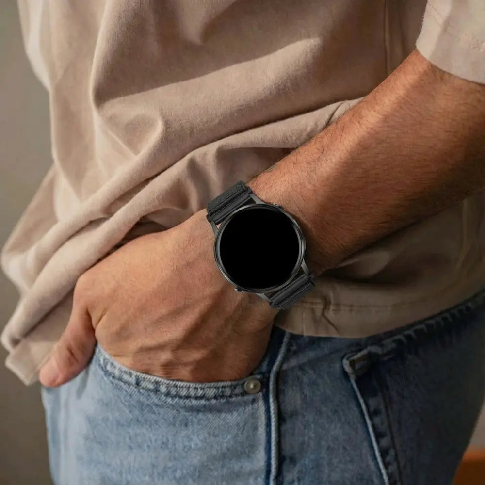 Bandz Garmin Venu 2 Plus Nylon Strap 'Wave' (Black)