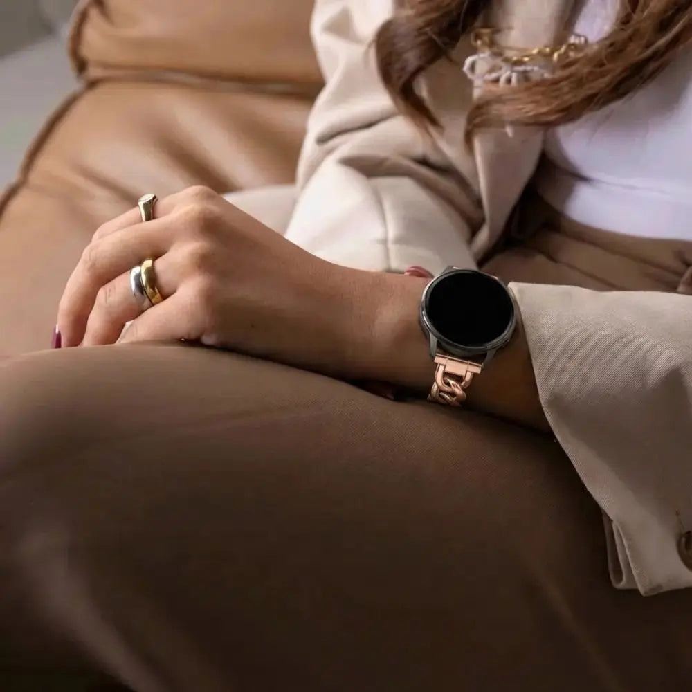 Bandz Garmin Vivomove 3s Metal Strap 'Chains' (Rose Gold)