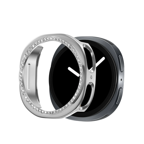 Bandz Samsung Galaxy Watch 8 - 40mm / 9 - 40mm Diamond PC Case (Silver)