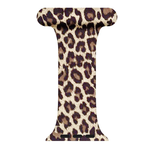 Silicone Nurse Fob, lucky leopard, laid flat, separate parts, direct top view