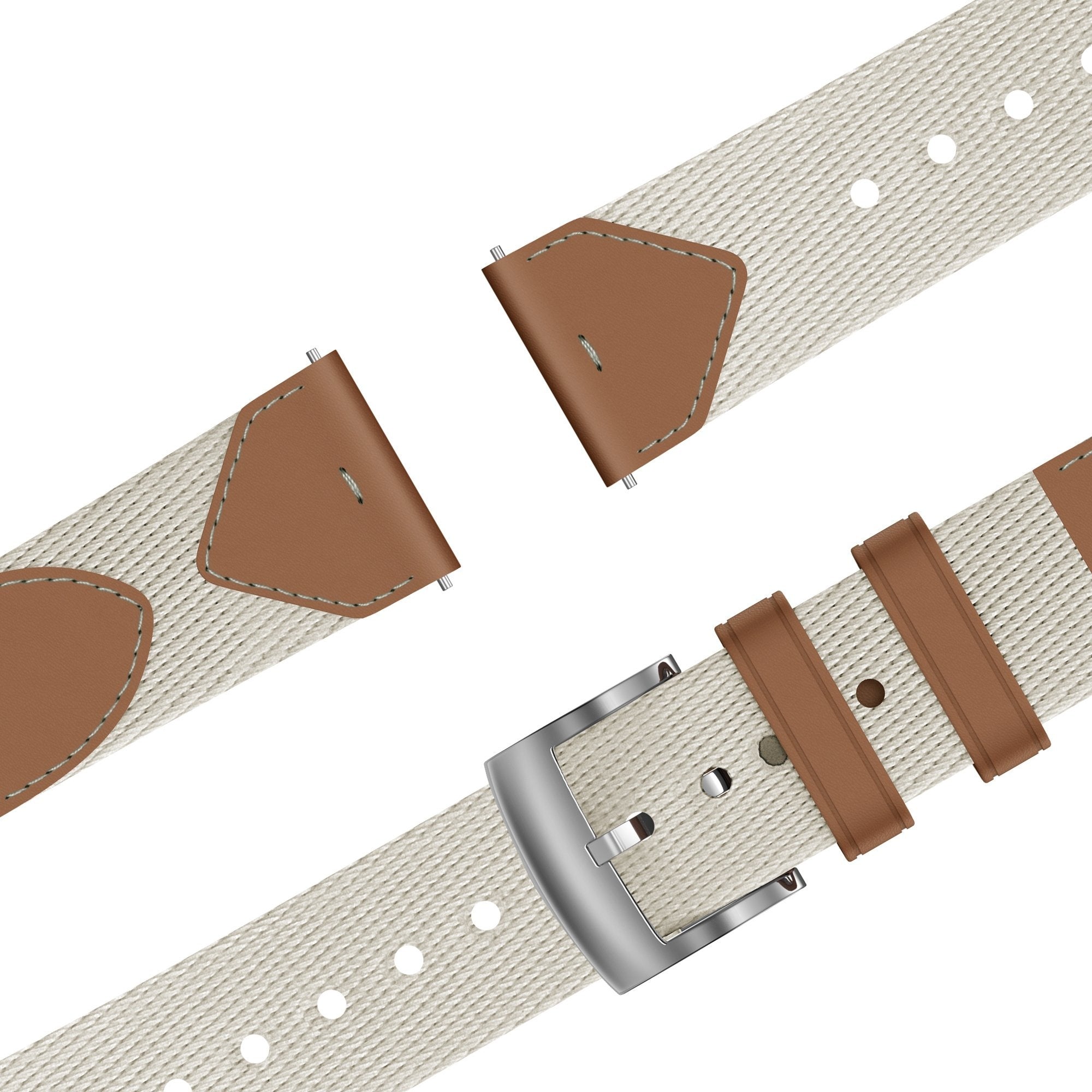 Bandz Correa cuero híbrida 'Easy Fit' Huawei Watch GT 4 - 41mm (beige/marrón)