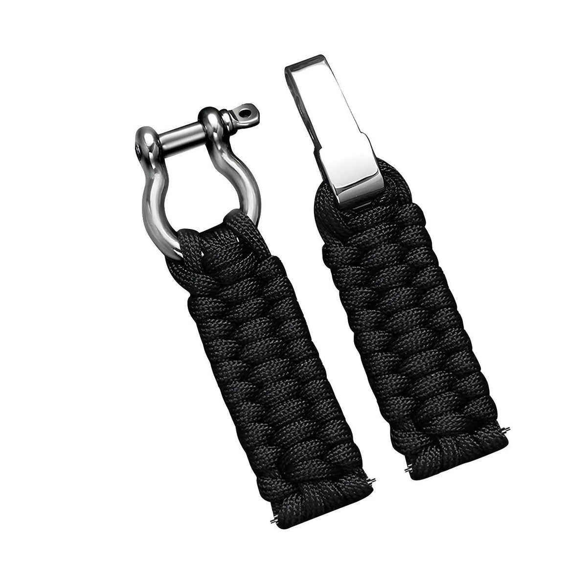 Nylon Rope Strap, black, laid flat, separate parts, direct top view