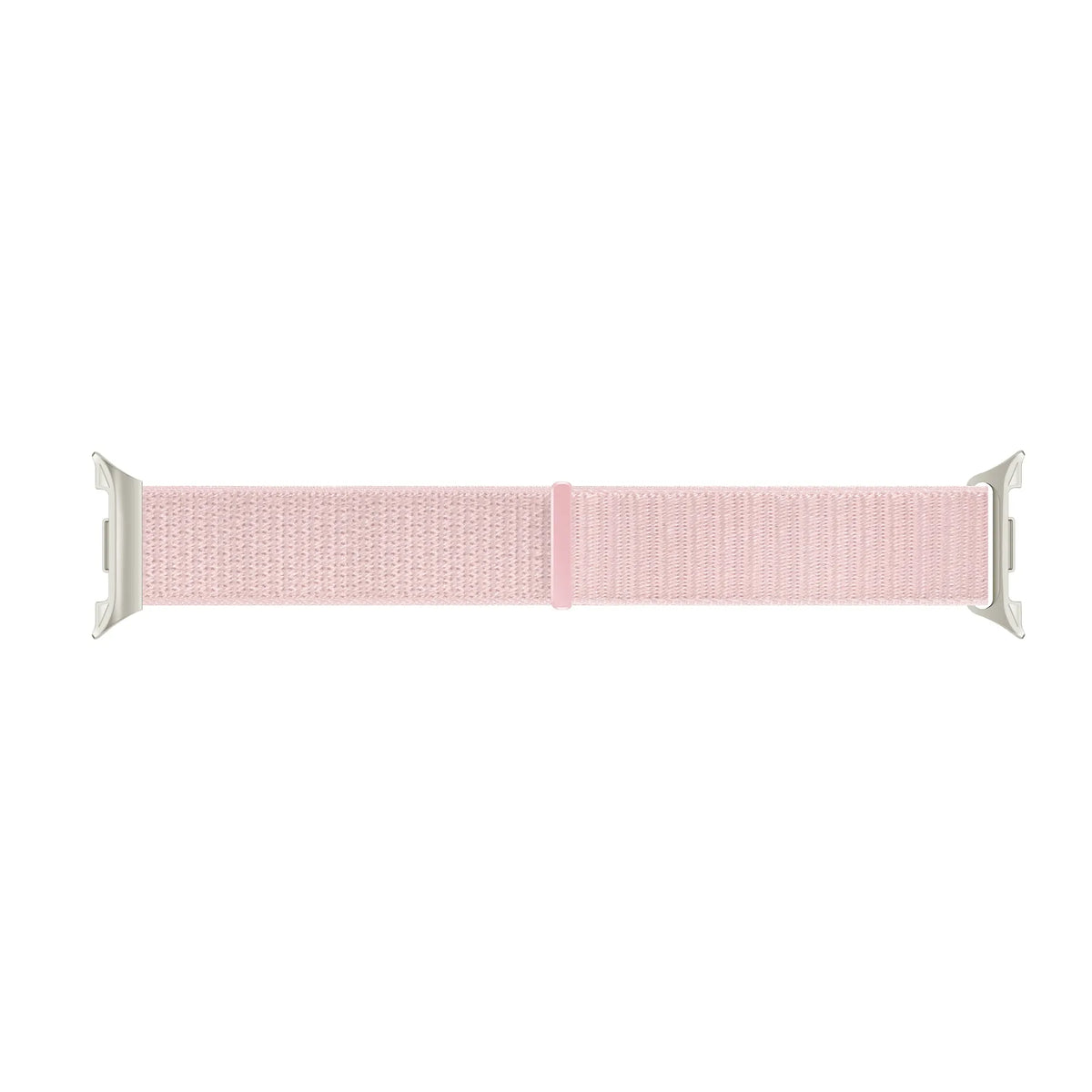 Nylon Strap, light pink, laid flat, separate parts, direct top view