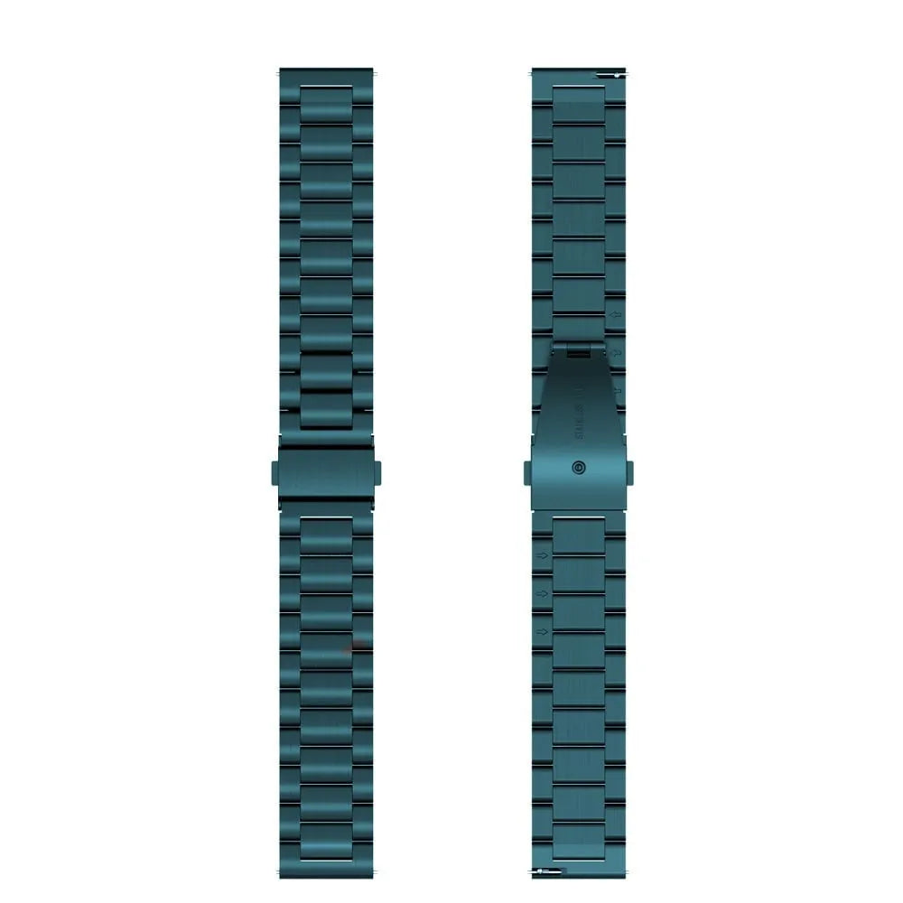 Steel Strap, dark green, laid flat, separate parts, direct top view