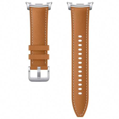 Leather Original Hybrid Strap, camel, laid flat, separate parts, direct top view