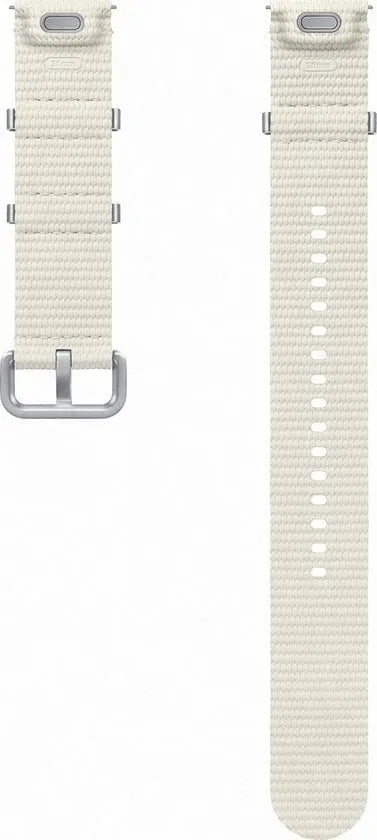 Nylon Athleisure Strap, cream, laid flat, separate parts, direct top view