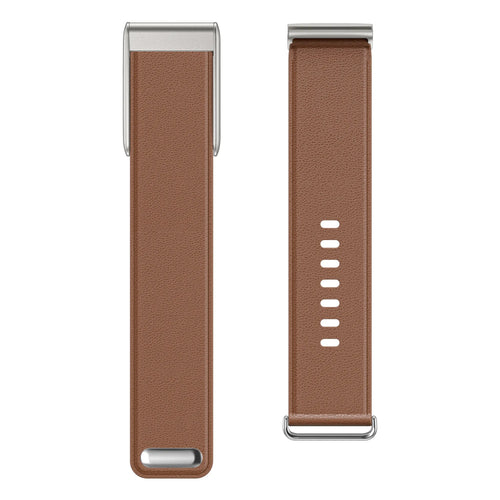 Leather Strap, brown, laid flat, separate parts, direct top view